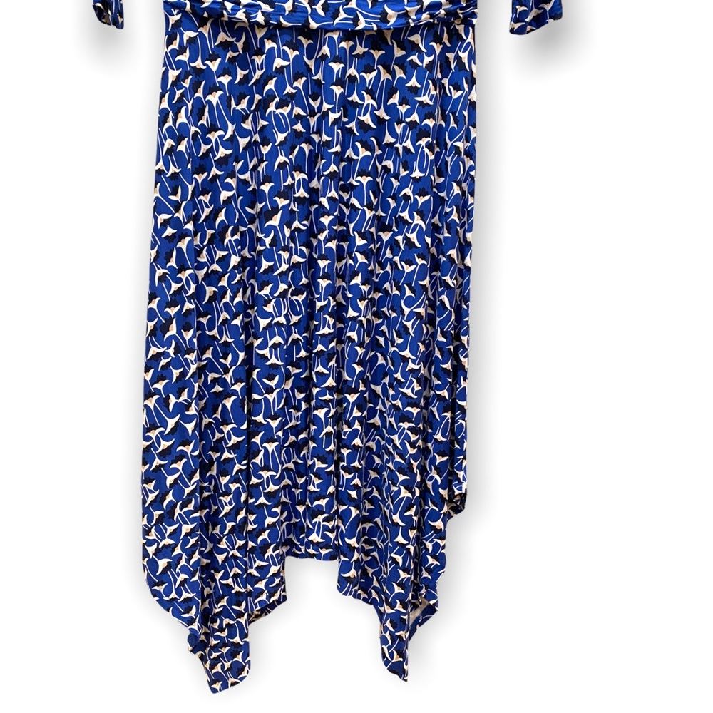 Boden Royal Blue Printed Asymmetric Midi Dress - Picture 7 of 12